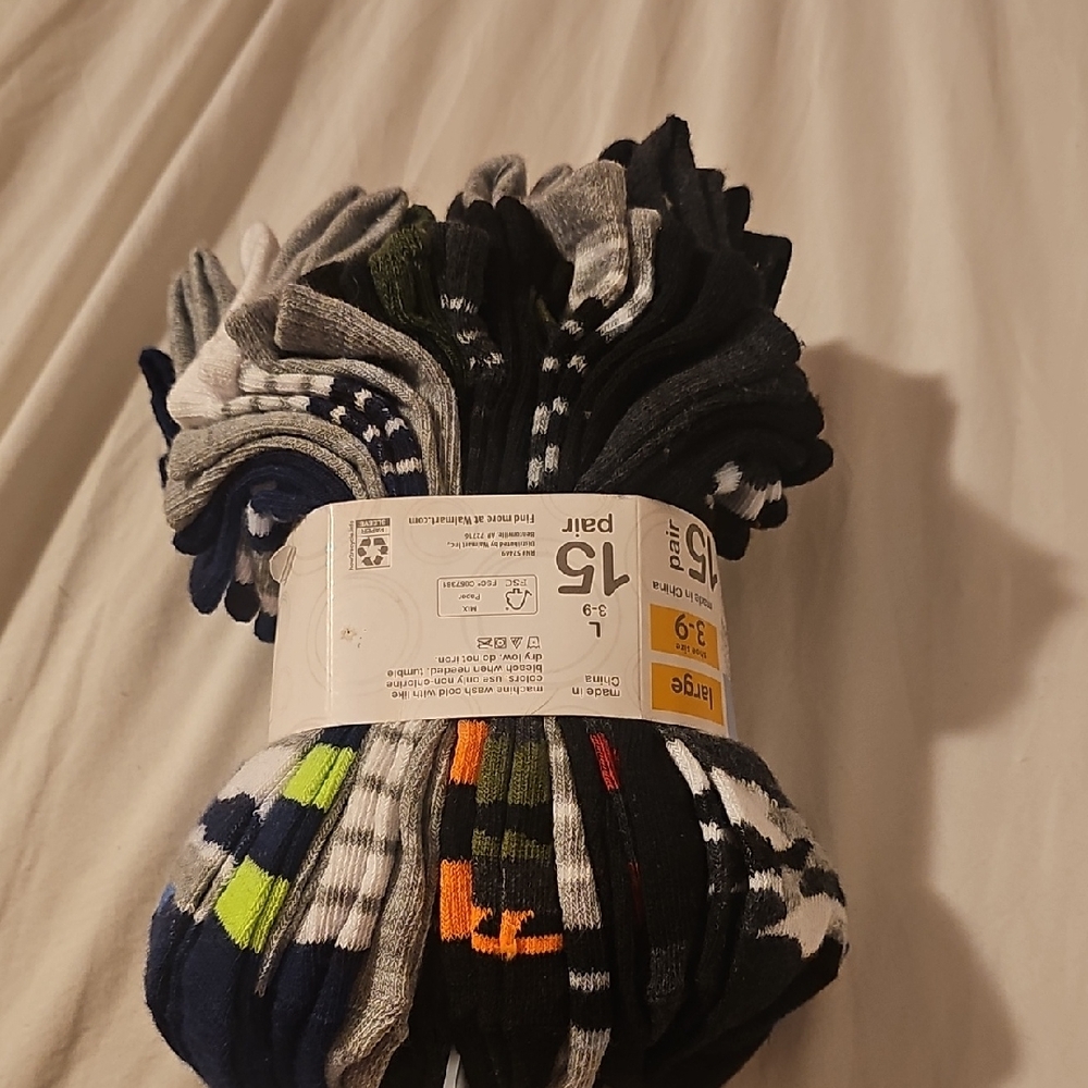 Wonder Nation Boys' No Show Socks - Black and White